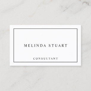 Plain Black and White Business Card