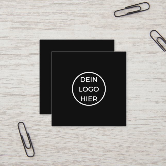 Plain black and white business card template (Front/Back In Situ)