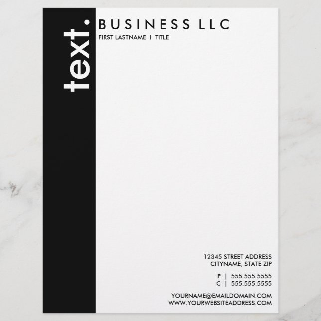 plain black and white (vertical bar) letterhead (Front)