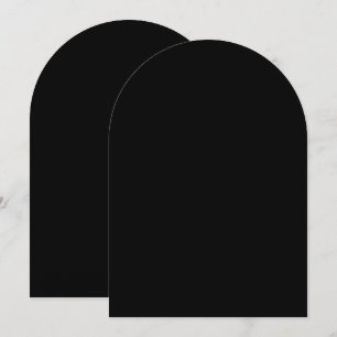 Plain Black Arch Style Blank Wedding Invitation