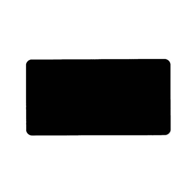 Plain black background blank custom address label (Front)