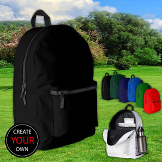 Plain Black Backpack, Bag / Customise