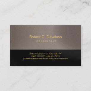 Plain Black Beige Gold Tones Modern Business Card