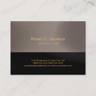 Plain Black Beige Gold Tones Modern Business Card