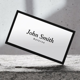 Plain Black Border Referee Business Card
