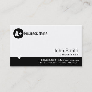 Plain Black Dot Dispatcher Business Card