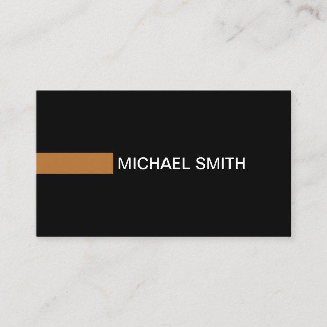 Plain Black Elegant Modern Copper Business Card (Front)
