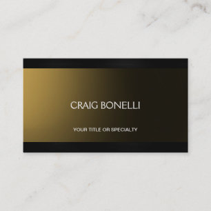 Plain Black Gold Look Business Card
