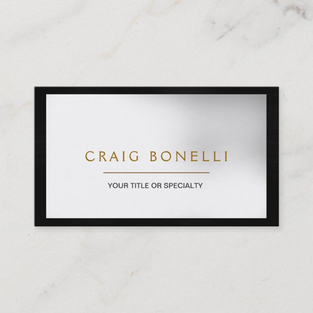 Plain Black Grey Business Card (Front)