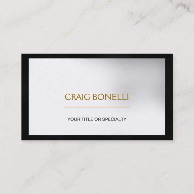 Plain Black Grey Business Card (Front)