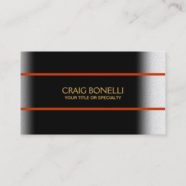Plain Black Grey Orange Gold Business Card (Front)