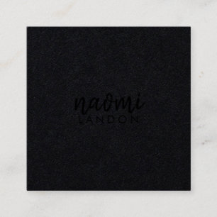 Plain black kraft modern square minimalist simple business card