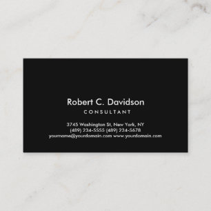 Plain Black Modern Consultant Business Card