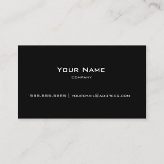 Plain Black Modern Personal/Company Business Card