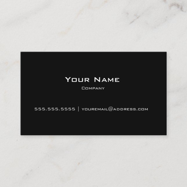Plain Black Modern Personal/Company Business Card (Front)