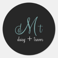 Plain Black Monogram stickers
