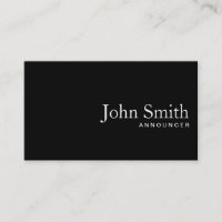 Plain Black QR Code Announcer Business Card