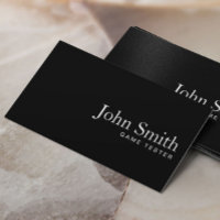 Plain Black QR Code Game Testing Business Card