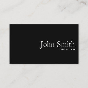Plain Black QR Code Optician Business Card