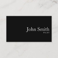 Plain Black QR Code Pilot/Aviator Business Card