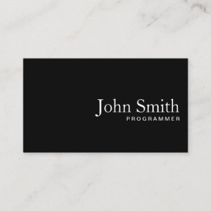 Plain Black QR Code Programmer Business Card