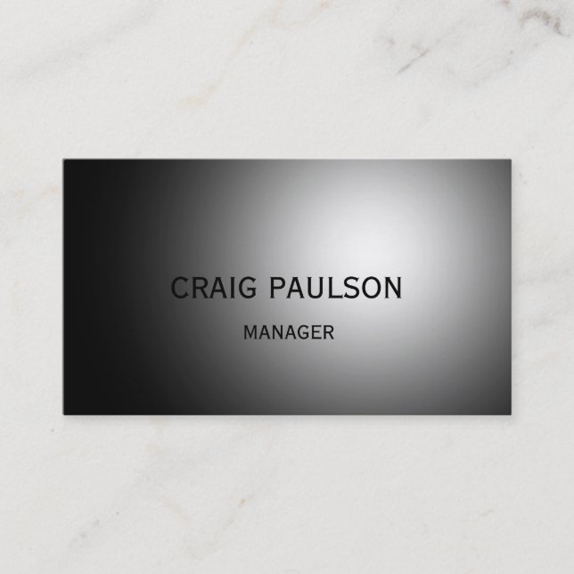 Plain Black Simple Manager Business Card (Front)