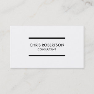 Plain Black & White Consultant Business Card