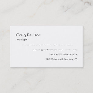 Plain Black White Contemporary Business Card