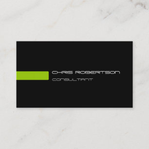 Plain Black White Green Attractive Business Card