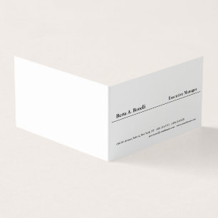 Plain Black White Minimalist Modern Business Card