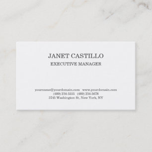 Plain Black White Modern Professional Personal Business Card