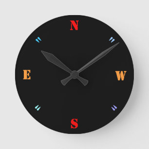 Plain Black with Coloured Numbers >  Plain Clocks