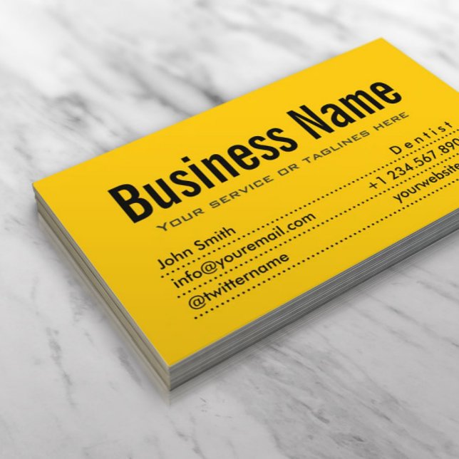 Plain Black & Yellow Dentist Business Card (Creator Uploaded)