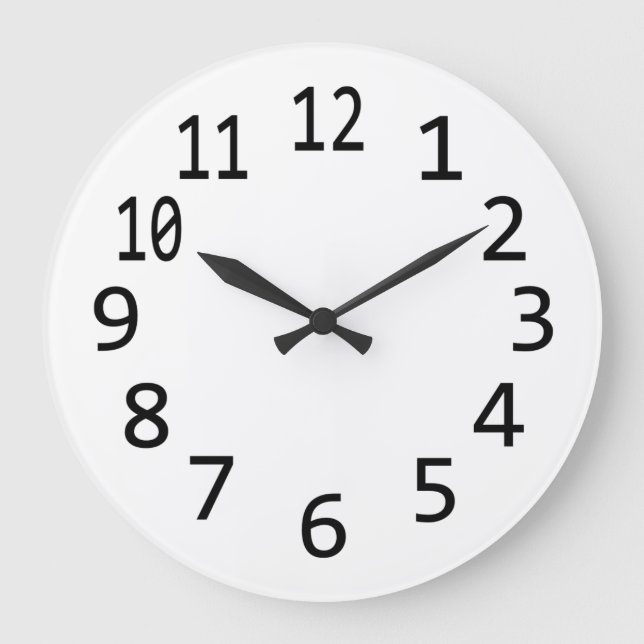 Plain Blank Numbered Clock to Design Your Own, DIY (Front)