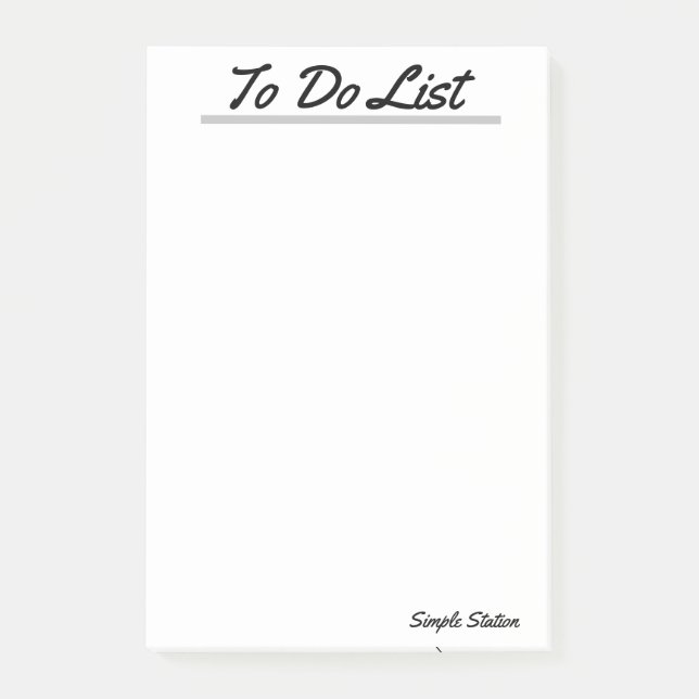 Plain Blank To Do List Post-it Notes (Front)