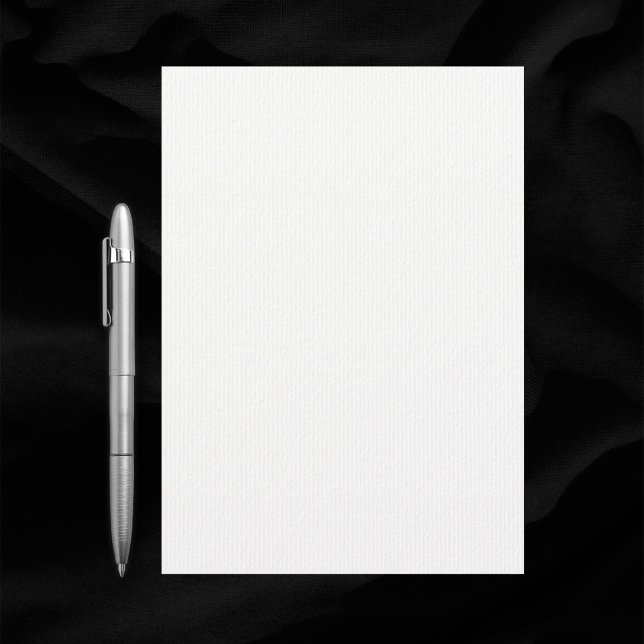 Plain Blank White Laid Paper 100lb Wedding Invitation (Laid paper 5 x 7 blank wedding invitation. Pen for scale.)