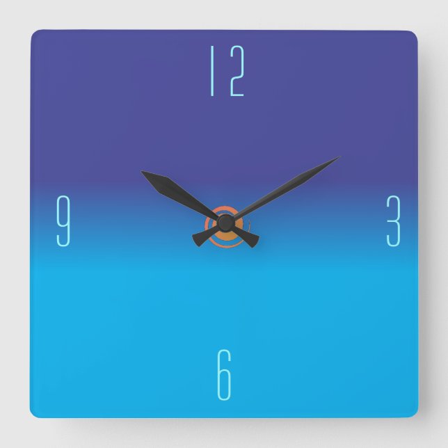 Plain Blended Blues > Square Wall Clocks (Front)