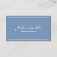 Plain Blue Anaesthesiologist Business Card