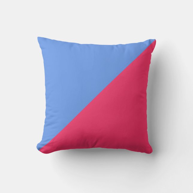 Plain Blue and Hot Pink Background Cushion (Front)