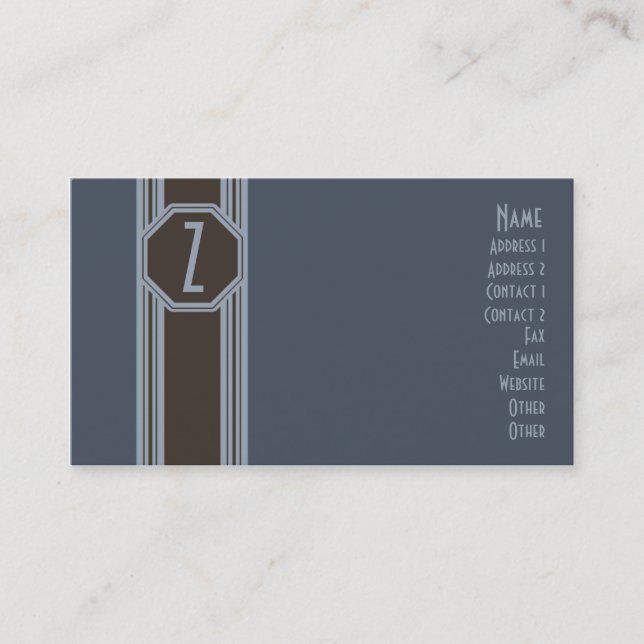 Plain Blue & Brown Business Card (Front)