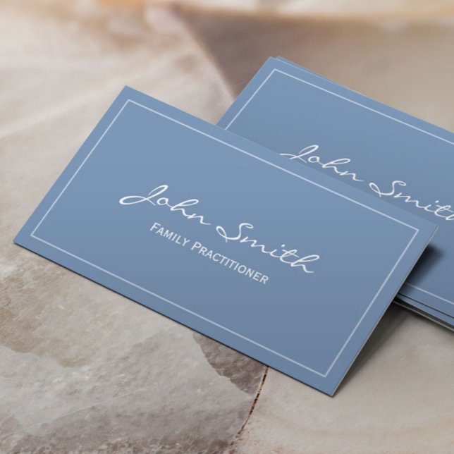 Plain Blue Family Practitioner Business Card (Creator Uploaded)