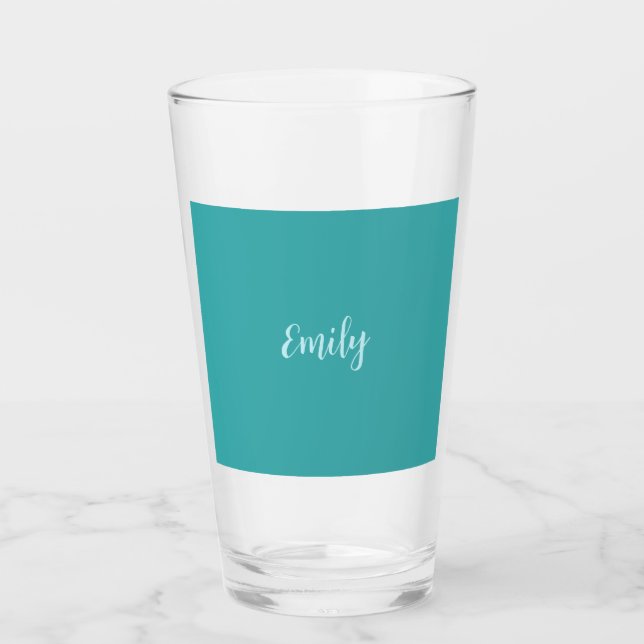 Plain Blue Green Modern Minimalist Glass (Front)