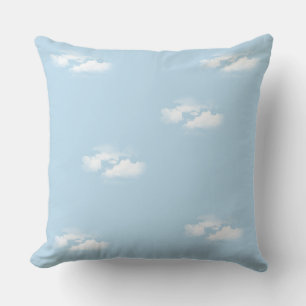 Plain blue Sky with fluffy clouds Cushion