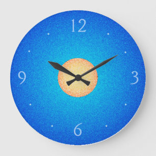 Plain Blue with Yellow/Orange Centre>Wall Clock