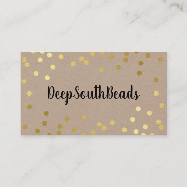 PLAIN BOLD MINIMAL confetti faux gold kraft black Business Card (Front)
