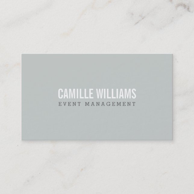 PLAIN BOLD MINIMAL smart text monochromatic grey Business Card (Front)