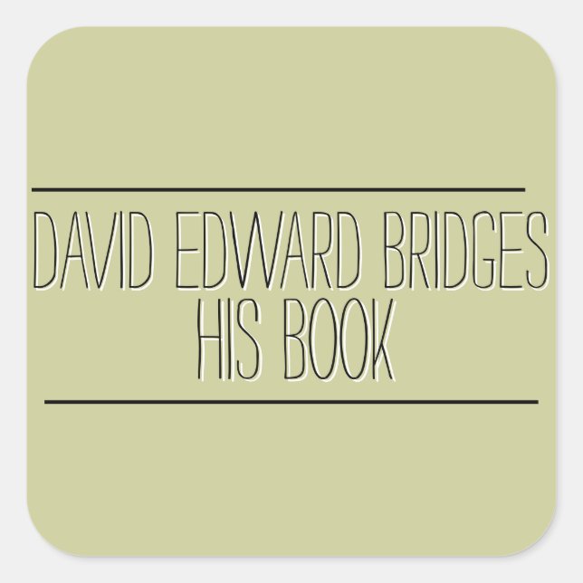 Plain Bookplate Square Sticker (Front)