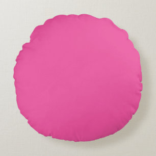 Plain bright hot pink round cushion