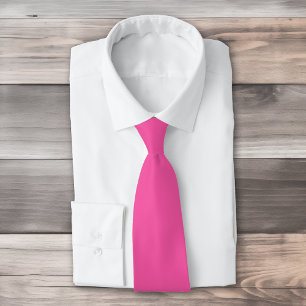 Plain bright hot pink tie