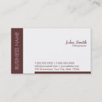 Plain Brown Chiropractor Business Card